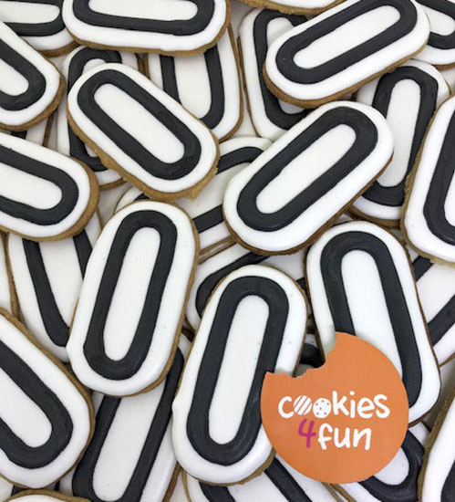 Biscoitos decorados oblongo para Marché de Vie