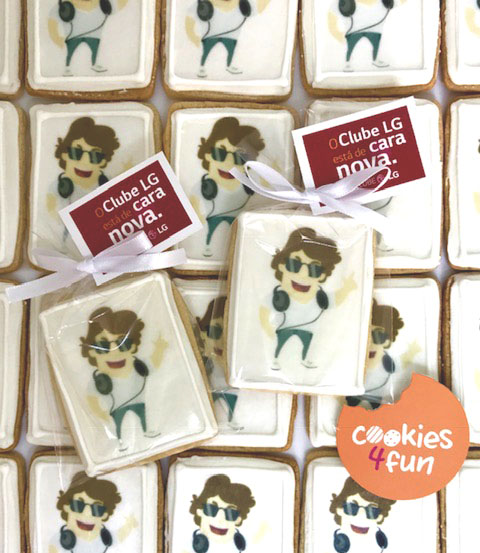 Biscoitos decorados brinde empresa LG