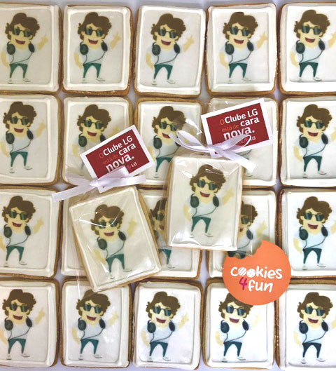 Biscoitos decorados brinde empresa LG