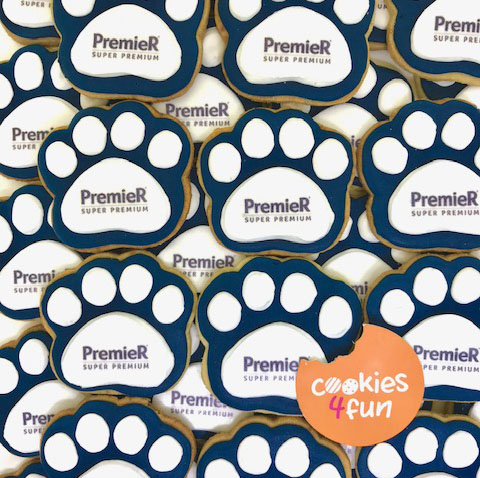 Biscoitos decorados brinde empresa Premier Pet