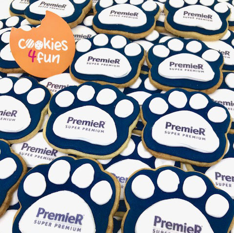 Biscoitos decorados brinde empresa Premier Pet