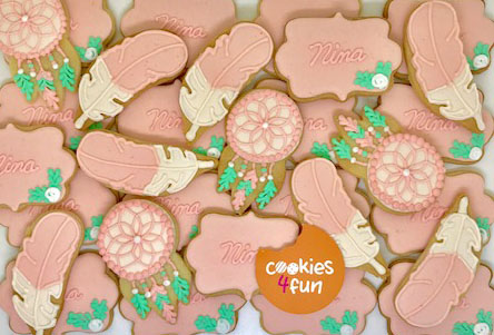 Biscoitos decorados festa Boho Chic