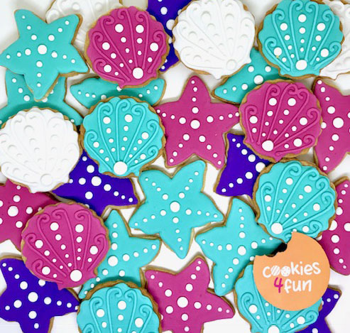 Biscoitos decorados fundo do mar