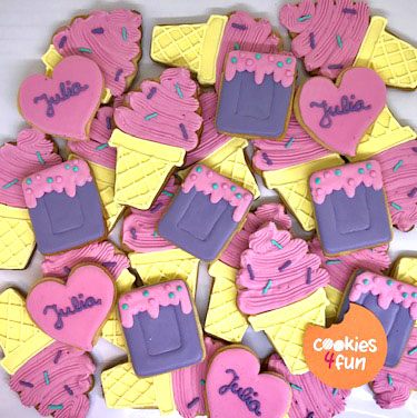Biscoitos decorados festa sorvete