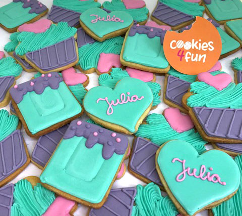 Biscoitos decorados festa sorvete