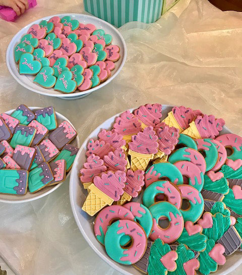 Biscoitos decorados festa sorvete
