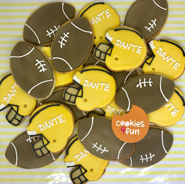 Biscoitos decorados futebol americano